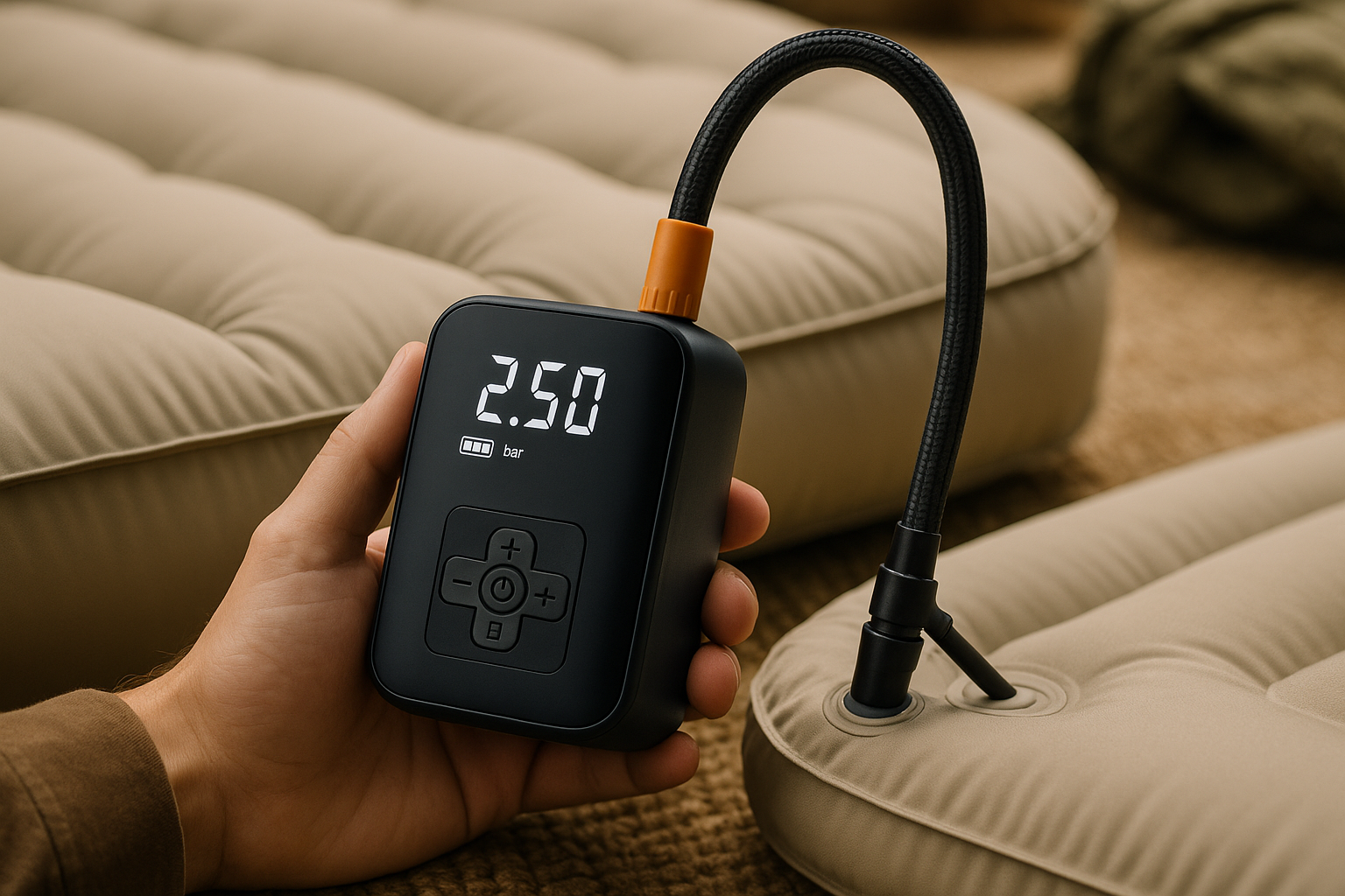 Compresseur d'air portable EssentielCar - Utilisations multiples pneus et gonflables