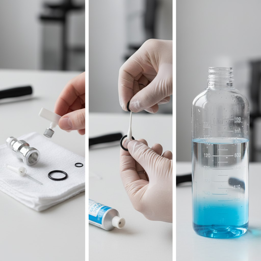 Dépannage pulvérisateur de mousse : buse nettoyée, joints graissés, ajustement de la dilution pour une mousse plus dense.