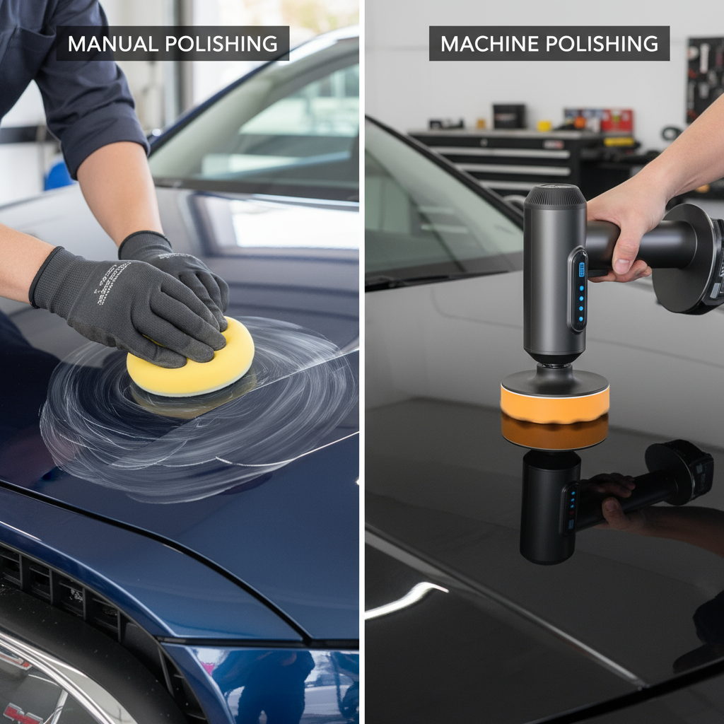 Comparatif machine à polir Essentiel Car vs polissage manuel - Différences et avantages
