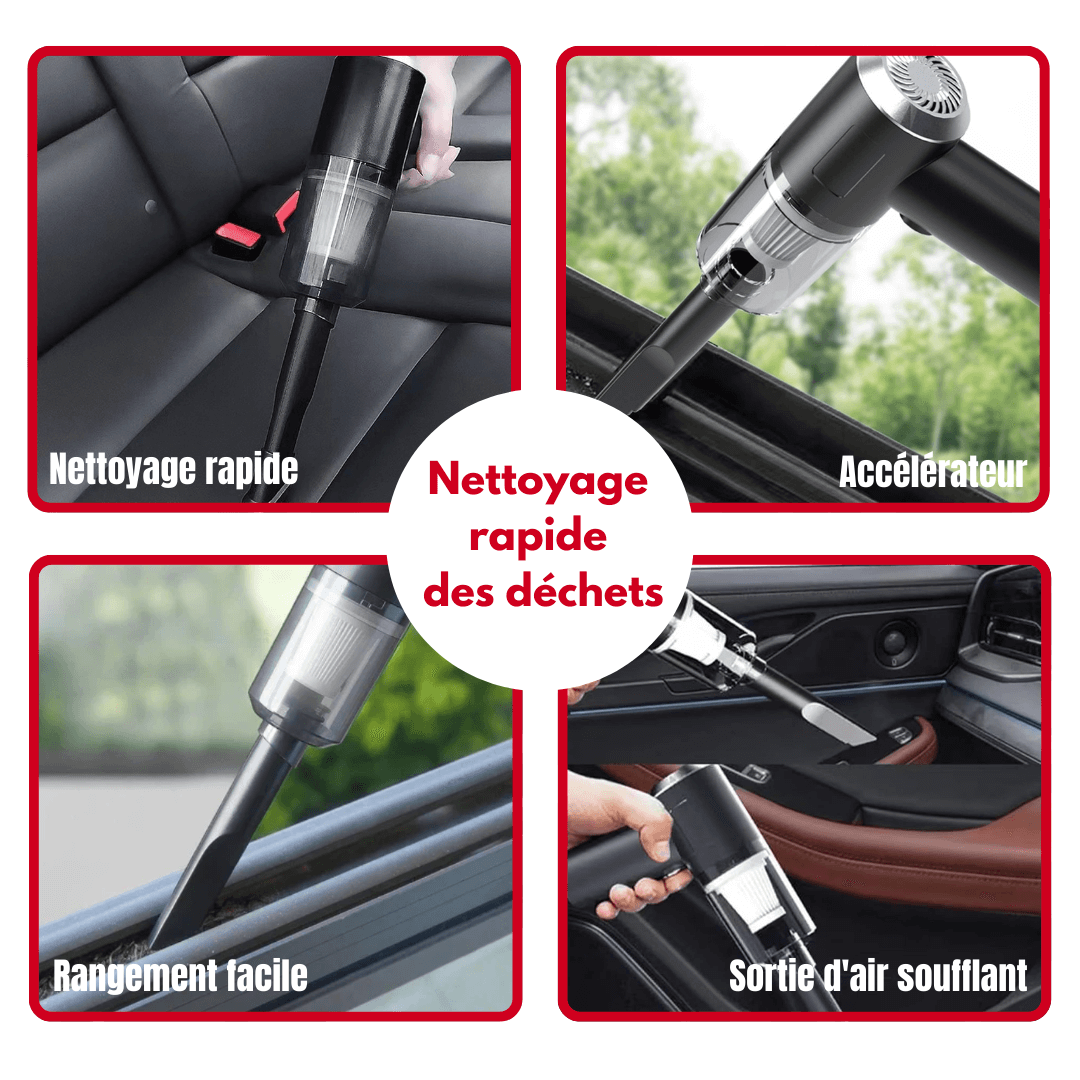 Aspirateur sans fil nettoyage rapide intérieur voiture - Efficacité maximale