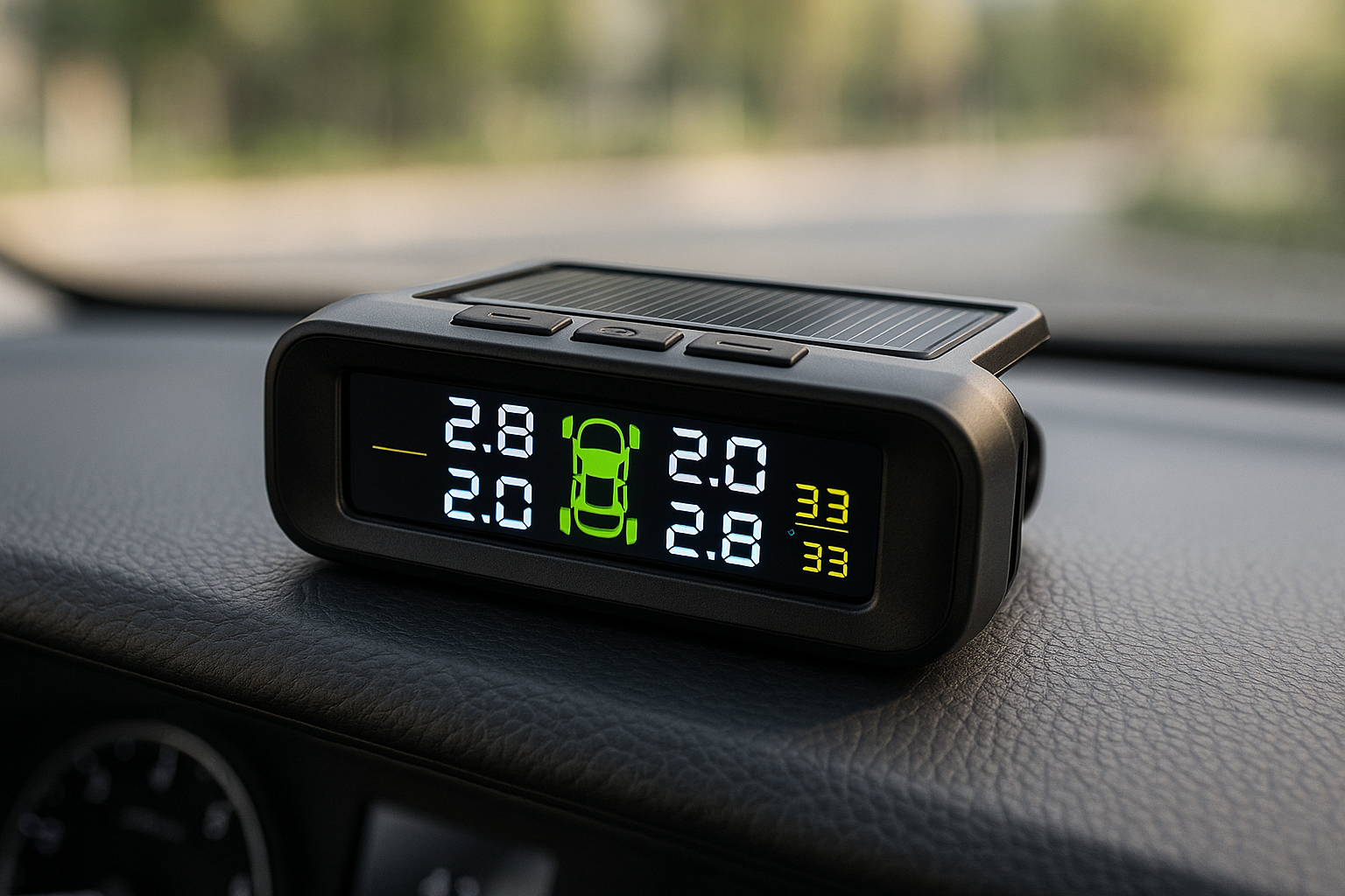 Écran TPMS dashboard en fonctionnement 4K